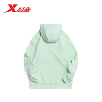 特步（XTEP）连帽卫衣女运动休闲宽松上衣百搭套头衫978328930344 白绿色 2XL