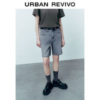 百亿补贴：UR 2024夏季新款女装都市休闲复古时髦腰带牛仔短裤UWU840055