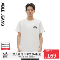ABLE JEANS男t恤24夏季TEE男士复古文字街头舒适短袖T恤881248 象牙白 M