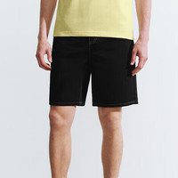 URBAN REVIVO 男装轻熟风撞色明线插袋牛仔短裤 UMU840039 正黑 34