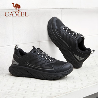 CAMEL 骆驼 男鞋  户外登山防滑减震运动跑鞋  软底网面透气鞋 G14S090610 黑色