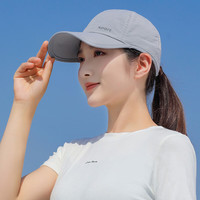 京京怡 韩版夏季帽子透气网眼女轻薄防晒速干棒球帽印花字母遮阳鸭舌帽男 灰色 55-59