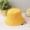雷宝丽光板渔夫帽通用通用韩版学系盆帽款帽子潮夏季遮阳帽 黄色 大人款58cm左右