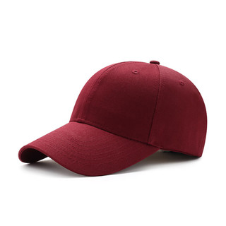 佰思腾（BAISITENG）棉帽子棒球帽印logo鸭舌帽遮阳帽广告帽儿童帽加工刺绣 酒红色 可调节