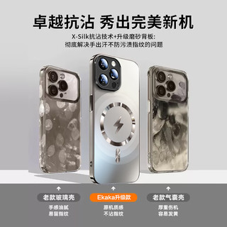 Ekakashop【德国】苹果12手机壳iPhone12Pro Max保护套Magsafe磁吸防摔硅胶镜头全包超薄磨砂男女商务款 苹果12【钛色】闪电磁吸