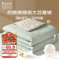 皇朝家私15%大豆纤维夏凉被空调被 抑菌可水洗双人薄被子被芯200x230cm 湖水兰【15%大豆纤维 抑菌裸睡】
