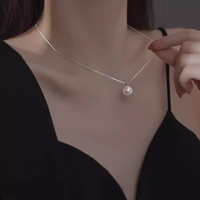 小灯泡单颗珍珠项链女小众设计感轻奢时尚简约精致锁骨链吊坠饰品