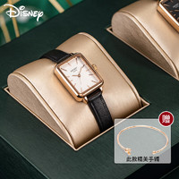 Disney 迪士尼 手表女时尚简约防水石英腕表高中学生女士方形手表礼物MK-11428W