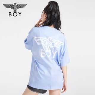 BOY LONDON潮牌短袖款夏季仿水洗满印圆领oversize休闲时尚T恤N01011 粉色 XS