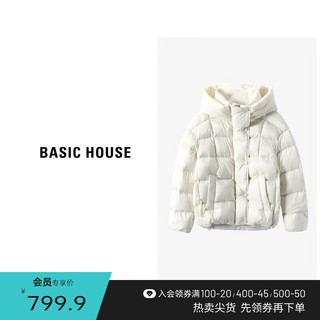 Basic House/百家好S时尚保暖短款羽绒服鹅绒服-B0623H5U252 黑色