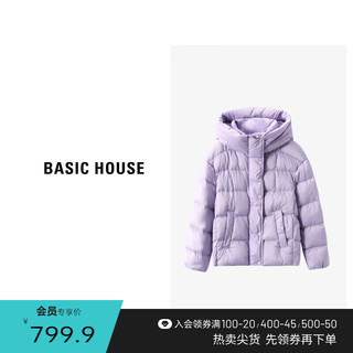 Basic House/百家好S时尚保暖短款羽绒服鹅绒服-B0623H5U252 黑色 S85-115斤