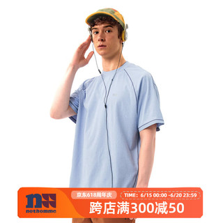 NOTHOMME 5A抗菌山系户外潮牌徒步训练夏季吸湿速干运动短袖T恤男 禅蓝色 XL
