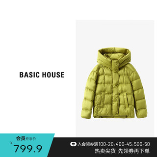 Basic House/百家好S时尚保暖短款羽绒服鹅绒服-B0623H5U252 黑色 M115-125斤