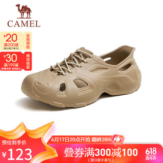 CAMEL 骆驼 男士坦克洞洞凉拖鞋时尚厚底凉鞋 G13M810102 藜麦色 42