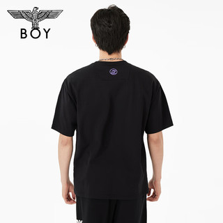 BOY LONDON潮牌短袖中性风春夏渐变LOGO印花宽松休闲T恤上衣N01714 白色 XS