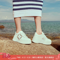 ROGERVIVIER/2024夏季RV女鞋Viv Skate皮革运动休闲鞋小白鞋 白色 37