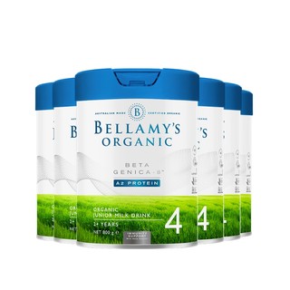 BELLAMY'S 贝拉米 澳洲进口贝拉米白金版DHA有机A2儿童奶粉4段800g*6