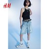 H&M HM 女装牛仔裤2024夏季新款休闲舒适百慕大低腰牛仔短裤1232604