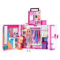 暑假法宝、PLUS会员：Barbie 芭比 衣橱系列 HGX57 双层梦幻衣橱 芭比娃娃