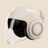 AXK 新国标3C认证摩托车电动车头盔四季款高清防雾双镜片男女通用均码 奶茶熊双镜【高清防雾】A类