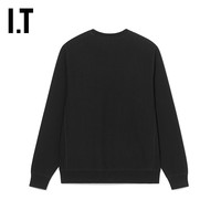 IT NOAH男装合身圆领卫衣时尚质感布贴logo装饰上衣126BLKML