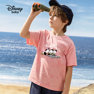 88VIP：Disney baby 迪士尼男童卡通纯棉短袖T恤2024夏新款儿童户外休闲半袖上衣童装