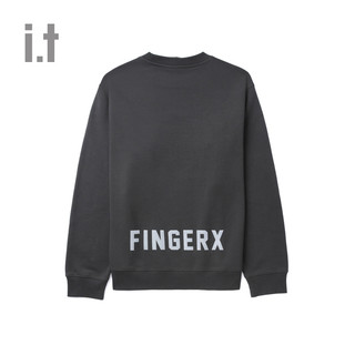 it fingercroxx男装圆领卫衣时尚秋冬个性休闲图案装饰00378 GYD/灰色 XXL