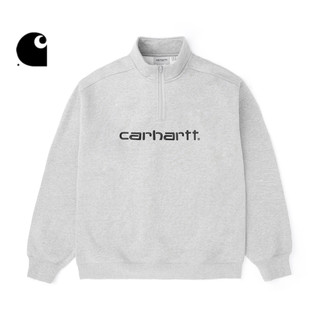 Carhartt WIP卫衣男装秋冬经典LOGO字母刺绣半拉链立领23A037L BKX/黑色 XXL