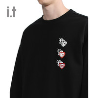 it UNDERGARDEN男装圆领卫衣秋冬潮流饰爱心图案00248XJ