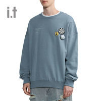 it MUSIUM DIV.款圆领卫衣秋冬休闲艺术徽章饰30481X