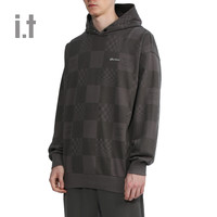 it MUSIUM DIV.装连帽卫衣秋冬潮流棋盘格印花30474X
