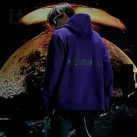 it MUSIUM DIV.男装秋冬炫彩虎头渐变色字母拉链连帽卫衣30228X