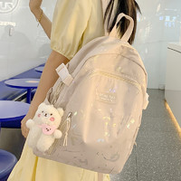 JINSHIWQ 双肩包女2024新款时尚女士书包大学生旅游轻便旅行小众设计感背包