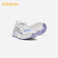 88VIP：巴拉巴拉 童鞋儿童运动鞋透气女童鞋子2024夏季慢跑鞋旋转扣网面鞋