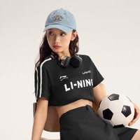 LI-NING 李宁 短袖T恤女士夏季2024款上衣印花圆领休闲运动服
