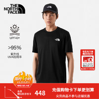 北面（The North Face）速干T恤男LIGHTRANGE短袖防晒吸湿透气运动半袖24春夏|83TO JK3/宇宙黑 M/170