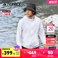 adidas抗风透湿疏水UPF50+户外皮肤衣防晒衣男夏季阿迪达斯TERREX 白 L