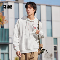 森马（Semir）【卫衣合辑】森马卫衣男慵懒风上衣基础百搭男生印花套头衫潮 本白10101 180/96A/XL