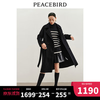 太平鸟大师系列阿尔巴卡羊驼毛双面呢大衣女2023冬装毛呢外套 黑色1预计11月22日 XS 黑色