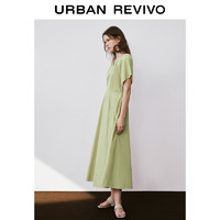 URBAN REVIVO UR2024夏季新款女时尚优雅气质温柔风后拉链连衣裙UWH740040