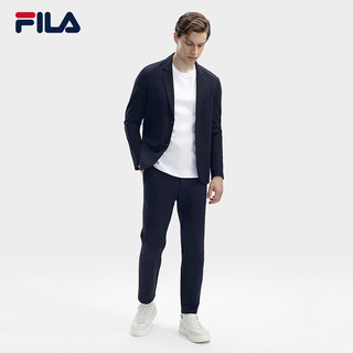 FILA 斐乐男士休闲西装2024春时尚简约基础商务通勤外套 传奇蓝-NV 175/96A/L