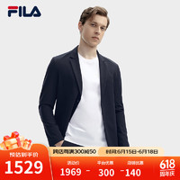 FILA 斐乐男士休闲西装2024春时尚简约基础商务通勤外套 传奇蓝-NV 190/108A/XXXL