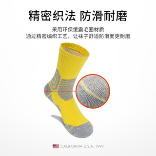 TFO 户外袜 舒适透气徒步登山袜耐磨减震运动袜子2202446 男款黄色