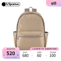Lesportsac乐播诗CLASSIC经典防水短途旅行双肩包背包大号书包 驼色