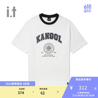 KANGOL it 男装宽松短袖T恤2024夏季潮流学院风印花半袖2739M WHX/白色 S