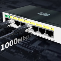 交换机千兆5口8口1000M网管vlan网络宽带路由器以太网网线分线器一分四五八家用可poe受电小型交换器弱电箱