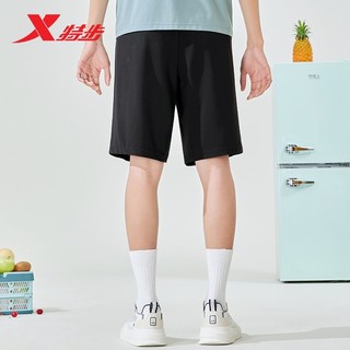 XTEP 特步 男裤运动裤纯色针织中裤运动五分裤短裤