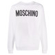  MOSCHINO 秋冬男女同款圆领卫衣长袖白色印花撞色logo运动52　