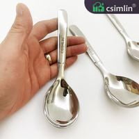 csimlin 316不锈钢勺子吃饭喝汤勺子家用加厚汤匙调羹汤勺汤匙大饭勺可爱