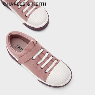 CHARLES&KEITHCK9-70900047儿童简约魔术贴厚底休闲鞋 粉红色Pink 29码